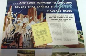 1938 Chevrolet Truck Sales Folder Mailer Look Forward Concord Garage MA Original