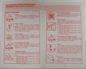 1984 GMC Truck Heavy Duty Models Warranty and Owner Assistance Information