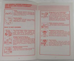 1984 GMC Truck Heavy Duty Models Warranty and Owner Assistance Information