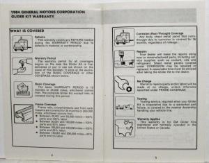 1984 GMC Truck Glider Kit Models Warranty and Owner Assistance Information