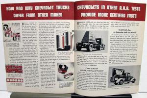 1938 1939 1940 Chevrolet Truck & AAA Performance Evaluation Sales Brochure