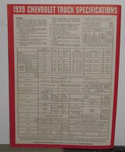 1939 Chevrolet Truck Panel Express Pickup Truck Stake COE Woody Sales Brochure