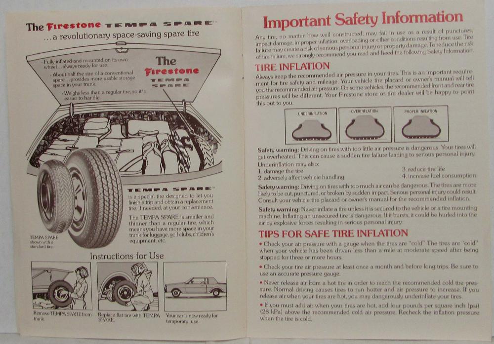 1983 Firestone Tire Maintenance and Warranty Manual