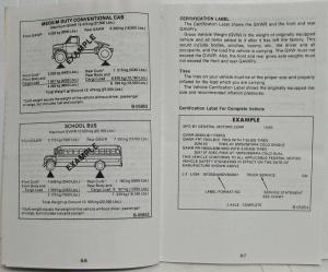 1985 GMC Medium Duty Truck Owners and Drivers Manual Includes School Bus Chassis