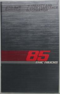 1985 GMC Heavy Duty Models Warranty and Owner Assistance Information