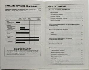 1985 GMC Truck/Chassis 1500-3500 & Caballero Warranty and Assistance Info Exc CA