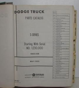 1963-1968 Dodge Truck Dealer Parts Catalog Book A100 Pickup 4WD Medium HD All