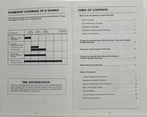 1985 GMC Truck/Chassis 2500-3500 Warranty and Assistance Info CA Diesel HD Em