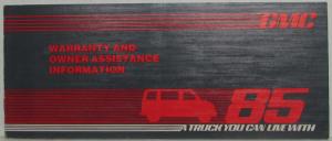 1985 GMC Safari Van Warranty and Owner Assistance Information - Except CA