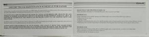 1985 GMC Truck Safari Maintenance Schedule Booklet