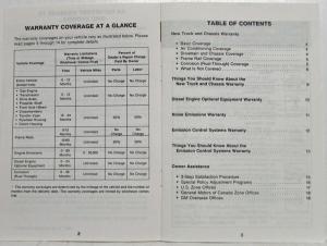 1986 GMC Truck Series 4 thru 7 Warranty and Assistance Information