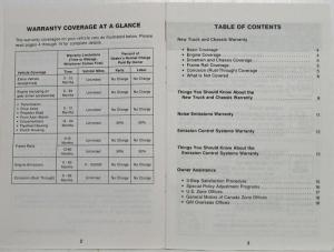 1986 GMC Forward Truck Models Warranty and Owner Assistance Information