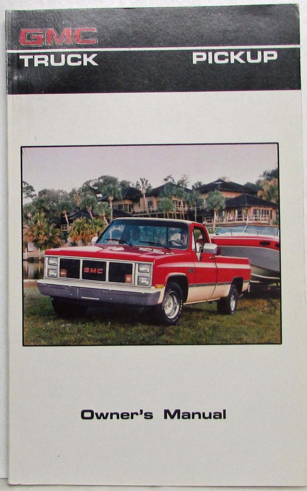 1986 GMC Pickup Truck Owners and Drivers Manual