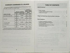 1987 GMC Truck Glider Kit Models Warranty and Owner Assistance Information