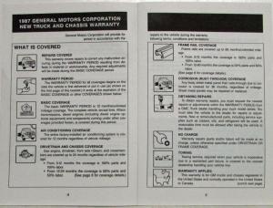 1987 GMC Truck Series 4 thru 7 Warranty and Assistance Information