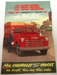 1952 Chevrolet Truck Sales Brochure Mailer Panel Pickup Stake COE Original