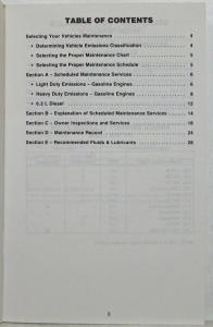 1987 GMC Light Duty Truck Maintenance Schedule Booklet