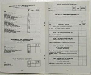 1987 GMC Heavy Duty Truck Maintenance Schedule Booklet