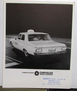 1964 Plymouth Taxicabs Diagrams Standard Specs Sales Brochure