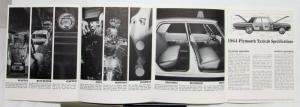 1964 Plymouth Taxicabs Diagrams Standard Specs Sales Brochure