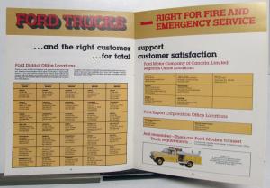 1981 Ford C F L LS Series Fire Trucks  Specifications Sales Brochure