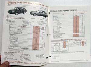 1983 Mercury Lynx vs Competition Dealer Sales Brochure Comparison Features