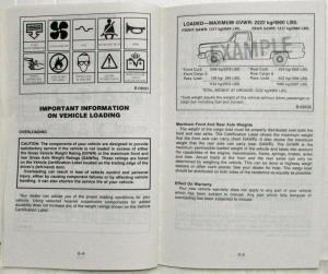 1987 GMC R 4x2 and V 4x4 Pickup Truck Owners Manual Gas & Diesel Engines