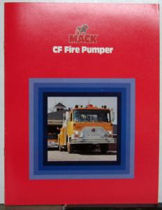 1979 Mack CF Fire Pumper Fire Truck Specifications Sales Brochure