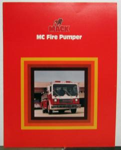 1979 Mack MF Fire Pumper Fire Truck Specifications Sales Brochure