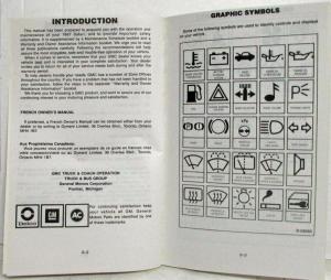 1987 GMC Truck Safari Van Owners Manual
