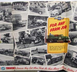 Original 1953 Chevrolet Truck Dealer Color Brochure Farm Pick-up Stake Platform
