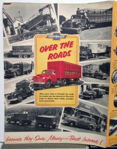Original 1953 Chevrolet Truck Dealer Color Brochure Farm Pick-up Stake Platform