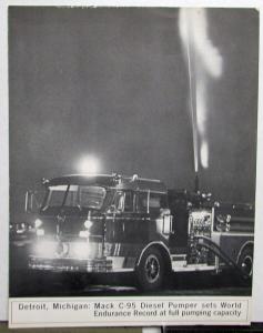 1964 Mack C-95 Series Diesel Fire Pumpers Specifications Sales Folder