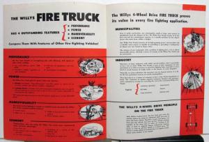 1954 Willys 4-wheel drive Fire Truck Equipment Specifications Sales Folder