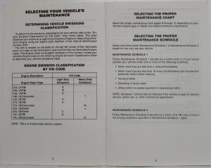 1988 GMC Light Duty Truck Maintenance Schedule Booklet
