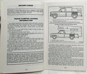 1988 GMC Sierra Pickup Truck Owners Manual
