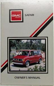 1988 GMC Truck Safari Van Owners Manual