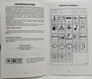 1988 GMC Truck Safari Van Owners Manual