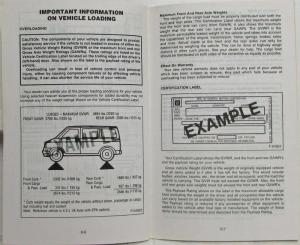 1988 GMC Truck Safari Van Owners Manual
