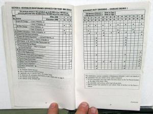 1989 Chevrolet Light Duty Truck General Motors Maintenance Schedule Booklet