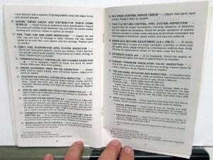 1989 Chevrolet Light Duty Truck General Motors Maintenance Schedule Booklet