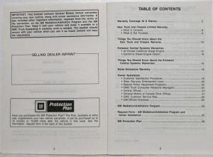 1989 GMC Truck and Chassis 1500-3500 Warranty and Owner Assistance Information