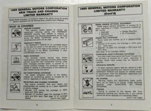 1989 GMC Medium Duty Truck and Chassis Warranty and Owner Assistance Information