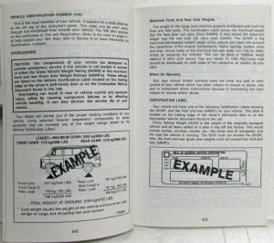 1989 GMC Truck G Van Models Owners Manual