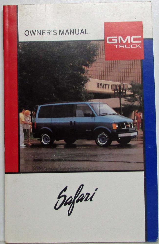 1989 GMC Truck Safari Van Owners Manual