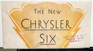 1931 Chrysler Six ORIGINAL Sales Brochure Leaflet Roadster Coupe Sedan