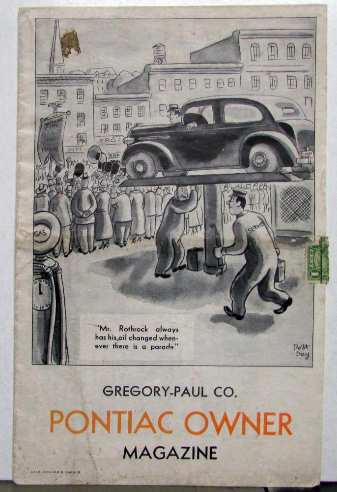 1936 Pontiac Owner Magazine Save Gasoline Pricing Engine Conditioning