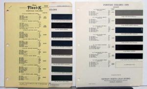 1939 Pontiac Touring Sedan Two Door Coupe Order Codes Lacquer Paint Chip Sheets