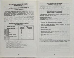 1990 GMC Light Duty Truck Maintenance Schedule Booklet