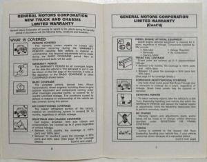 1990 GMC Medium Duty Truck and Chassis Warranty and Owner Assistance Information